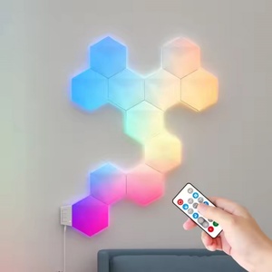 ไฟบรรยากาศรูปหกเหลี่ยม DIY สำหรับตกแต่งภายใน RGB แผงไฟ LED รูปทรงรังผึ้ง สำหรับเล่นเกม - Product Image 3