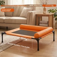 Lit de camp pliable pour animaux de compagnie, toutes saisons, universel, pour chiens et chats, respirant, frais pour l'été, amovible, lavable, surélevé, avec cadre en fer