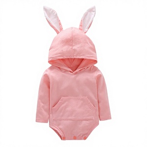 Nuevos peleles de Pascua para bebé de marca reconocida, de manga larga, con capucha y orejas de conejo, unisex, de elastano/algodón, con cierre de botones, para primavera y otoño. - Product Image 3