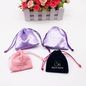 Sac à cheveux en satin de luxe avec cordon de serrage et logo personnalisé, emballage recyclable pour perruques et extensions capillaires, idéal pour les cadeaux - Product Image 6