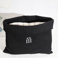 Luxe réutilisable grand coton noir Twilll cordon sac à provisions chaussure vêtements Extension de cheveux sac à poussière emballage cadeau pochette en coton
