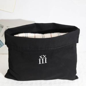 Bolsa de compras con cordón Twilll de algodón negro grande reutilizable de lujo, bolsa de polvo para extensiones de cabello, bolsa de algodón para embalaje de regalo - Product Image 5