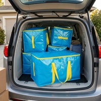 Sacs de rangement extra-larges et résistants, lot de 4, sacs de déménagement avec fermetures éclair renforcées, résistants à l'eau, pliables, sacs de déménagement