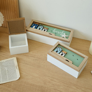 Caja de Joyería de Madera con Temática Oceánica, con Compartimentos, Organizador Decorativo de Escritorio para Casa de Playa - Product Image 2