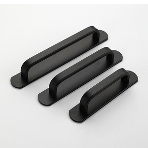 No-Drill Surface Mounted Door Handles Aluminum Alloy Minimalist Design For Room And <b>Sliding</b> Doors Easy Installation - Product Image 2