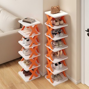 Étagère à chaussures verticale étroite, tour de rangement compacte empilable pour espaces restreints, étagères d'angle en plastique pour entrée, chambre à coucher - Product Image 1