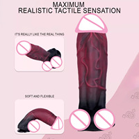 Jouets sexuels pour adultes : Grand godemiché noir en silicone liquide, doux et confortable, avec grosses veines et texture veineuse