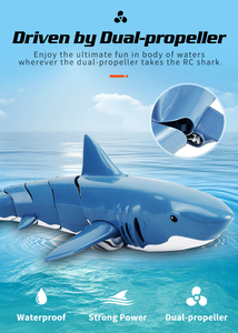 <span class=keywords><strong>Bateau</strong></span> télécommandé amusant JJRC S10, jouets requin, 2.4G, 20 minutes, jouets électriques de simulation imperméables pour enfants, cadeaux de Noël - Product Image 2