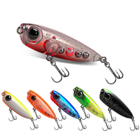 Leurre de surface flottant type crayon 4,5 cm 3,2 g, Micro leurre dur bionique ABS, 6 couleurs, yeux 3D, contrepoids 3+1, pour achigan et truite