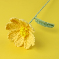 Bunga Gerbera Gesang Lucu Buatan Tangan dari Benang Rajut, Buket Bunga Palsu