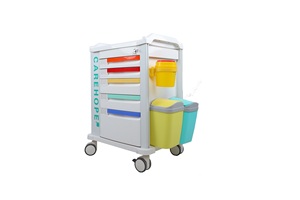 MT 의료 휴대용 병원 ABS 비상 충돌 서랍 트롤리 잠금 구조 차량과 사일런트 범용 간호 카트 - Product Image 6