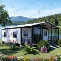 Villa préfabriquée de luxe FLKT Architectural Design, maison conteneur extensible pré-conçue de 40 pieds, hôtel modulaire moderne et minimaliste