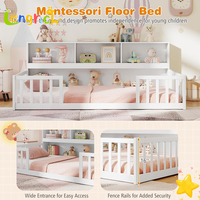 Lit de sol pour tout-petits en bois durable, écologique, Montessori, couleur personnalisée, avec rangement pour chambre à coucher, salon, hôtel et école