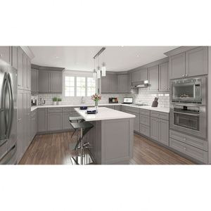 Gabinetes de Cocina Lacados con Acabado Shaker en Color Personalizado de Fábrica, Ofrecemos un Nuevo Diseño de Muebles de Cocina, Unidades de Cocina Modulares con Isla - Product Image 3