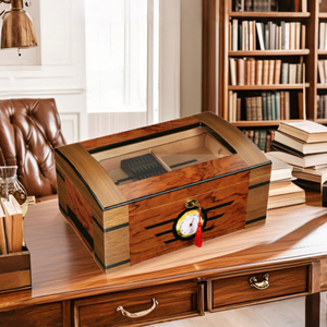 Luxury Spanish Cedar <b>Humidor</b> Wooden <b>Cigar</b> Box with Classic Piano Paint Design Custom Logo Storage Lock Box Lacquer Technics - Product Image 6