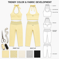 Ensemble de yoga 2 pièces grande taille pour femme, haut court dos nu à pois et short, sans couture, recyclable, pour la gym, l'entraînement et les loisirs