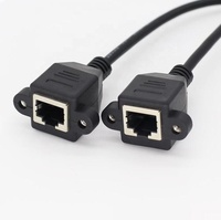 Cable RJ45 de 8 pines hembra a hembra, Panel de tornillo, montaje de red Ethernet LAN, Cable de extensión de 8 pines, 0,3 m, 0,6 m