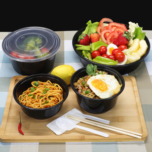 Thickened Pp Disposable Round Bowl Microwave Safe For Fruit Salad Serving - Product Image 1