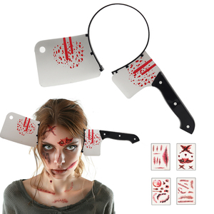 Disfraces de terror Spoofing <span class=keywords><strong>Zombie</strong></span> Toy Props Accesorios para el cabello Bandas para el cabello Cabeza Decapitado Axe Prank para fiesta de Halloween - Product Image 4