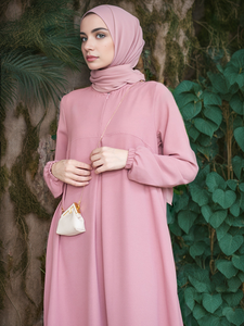 Yibaoli Fabricante, Abaya Lisa en 4 Colores, Vestidos Modestos para Mujer, Diseños Simples de Abaya Turca - Product Image 4