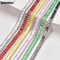 2.5*5mm/3*6mm Bling Zircon Rectangle Cristal Chaîne Or Griffe Strass Passementerie pour Nail Art Bijoux Couture Vêtements Ornements