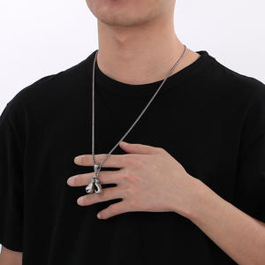 Collier de sport en acier inoxydable <span class=keywords><strong>Atila</strong></span> Fashion Hip Hop, pendentif gant de boxe, accessoires pour hommes - Product Image 2