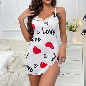 Ensemble de lingerie sexy transfrontalière, pyjama imprimé, nuisette et chemise de nuit érotique pour la maison, tentation - Product Image 3