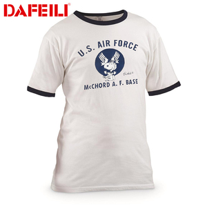 <span class=keywords><strong>T</strong></span>-shirt Homme DAFEILI 2025SS Style Américain à Manches Courtes avec Bordure Contrastante et Motif Dessin Animé Rétro Tendance – Vente en Gros - Product Image 1