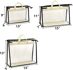 بسعر الجملة حقيبة تخزين شفافة محفظة منظم تخزين 9 حزم فاخرة مخصصة 49 حقائب لحقائب اليد - Product Image 3