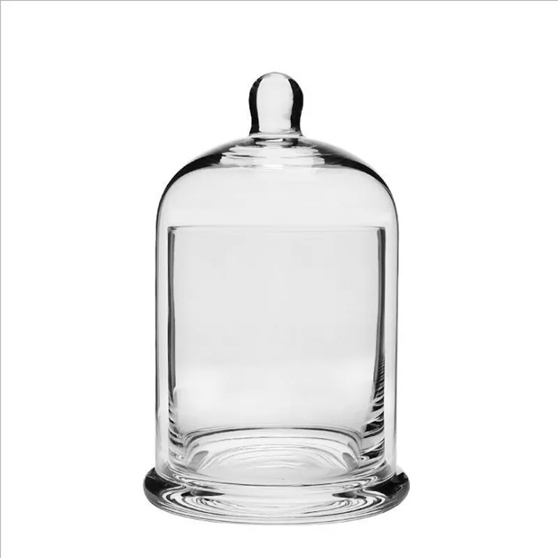 Nến Lọ Nhà Cung Cấp Nồi Bougie Rỗng Sang Trọng Rõ Ràng Thủy Tinh Borosilicate Dome Chuông Nến Lọ Với Glass Bìa