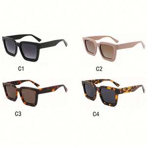 Gafas de Sol Polarizadas con Marco Grueso Negro Leopardo, Logotipo Personalizado al por Mayor, Protección UV400, Marco Grande Cuadrado de Acetato para Hombre y Mujer - Product Image 6