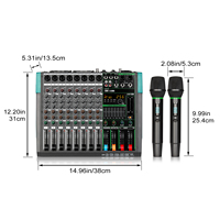 Amplificateur de puissance PA8XM 500W*2, 8 canaux, mixeur audio numérique professionnel avec microphone pour studio et scène