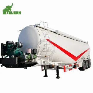 Dry Ash Trailer 3 Axles Powder Transporting Dry Bulk Cement 45CBM Bulk Cement Tanker Trailer