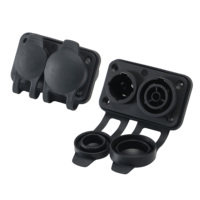 Connecteur d'alimentation étanche IP65 Powercon TRUE1 entrée et sortie combinés 16A 250V, double prise, montage sur panneau avec couvercle - OEM ODM