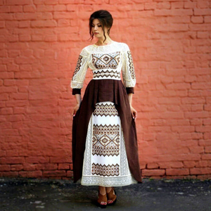 Embroidered Floor Length Evening Dress Lace Overlay Peplum Maxi Gown Built-in <b>Bra</b> Elegant Party Wear - Product Image 1