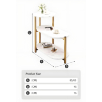 Table basse en bois à 3 niveaux avec rangement, table d'appoint ronde en métal moderne pour salon, mobilier de maison durable