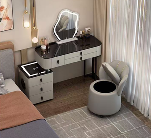 Luxury Minimalist Dressing <b>Table</b> for Bedroom Solid Wood Smart Home Multi-functional Bluetooth Speaker Girls' <b>Makeup</b> <b>Table</b> - Product Image 4