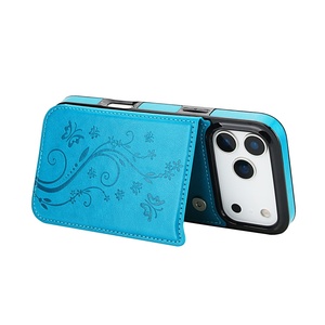 Nuovo Design in rilievo con fiore in pelle sintetica <span class=keywords><strong>Cover</strong></span> posteriore per <span class=keywords><strong>iPhone</strong></span> 17 Air 15 16 Pro Max custodie per schede in pelle incidibile - Product Image 5