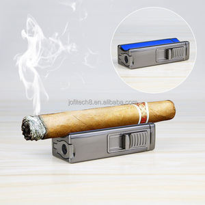 New Cigar Smoking <b>Torch</b> Lighter 1 Jets Flame Butane Gas Lighter Custom Logo Lighters Refillable Butane Gas Cigar Holder Punch - Product Image 4