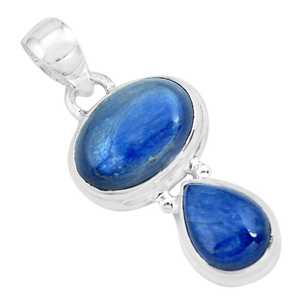 Venta caliente colgante de piedras preciosas de cianita Natural colgante de plata de ley 925 joyería de declaración hecha a mano para regalo de cumpleaños - Product Image 1