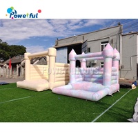 Mini rebond gonflable en PVC blanc, maison pour bébé, château gonflable avec piscine à balles
