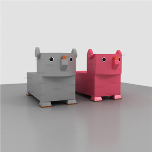 Chaise pour enfants en forme d'animal de dessin animé, en plastique durable, mobilier d'intérieur pour maternelle - Product Image 2