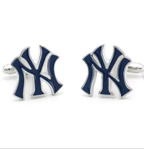 คลาสสิก Yankees เบสบอล ลีกใหญ่กระดุมข้อมือเบสบอลผู้ชายกระดุมข้อมือสีดําสไตล์มืออาชีพ attirechampions