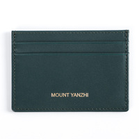 Dompet Kartu Minimalis Kulit Asli dengan Logo Custom, Tipis, Penahan Kartu Identitas/Kredit, Anti-RFID, Mewah, dengan Slot Kartu