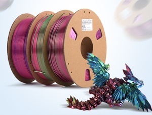 Filamento PLA Yiqiu3D de Seda Bicolor y Tricolor, 1.75mm, 1kg, para Impresora 3D, con Brillo Metálico Degradado para Jarrones y Arte - Product Image 1