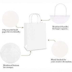 Sacs en papier kraft avec poignées, en vrac, pour cadeaux, shopping, vente au détail, marchandises, mariage, fête, épicerie, sacs en papier recyclables - Product Image 4
