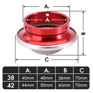 H20-ID40/44-OD70 Collier de filtre à air universel en alliage d'aluminium pour carburateur avec embout conique et protection de col de gaine - Product Image 2