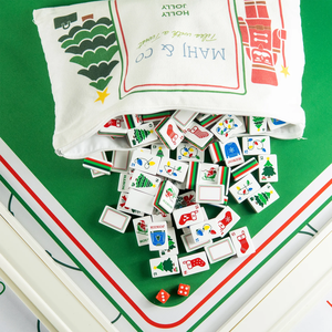 Juego de Fichas de Mahjong con Temática Navideña, Piezas de Juego Festivas, Estilo Dominó Cuadrado Blanco, para Regalo de Fiesta Familiar - Product Image 6