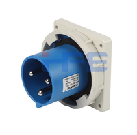 Prise électrique industrielle HFE haut de gamme 220V 63A à montage sur panneau, 3 broches, étanche IP67