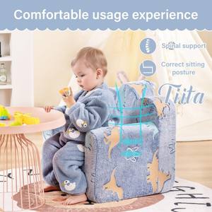 Sofá Infantil de Peluche con Forma de Nube que Brilla en la Oscuridad, Sillón de Lectura para Niños Pequeños con Funda Lavable y Asa de Transporte para Niñas y Niños - Product Image 4